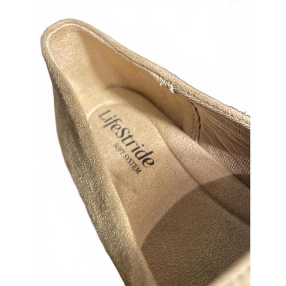 LifeStride Suede Shoes Women's 9 Tan Loafers Comfort EUC - Picture 2 of 7